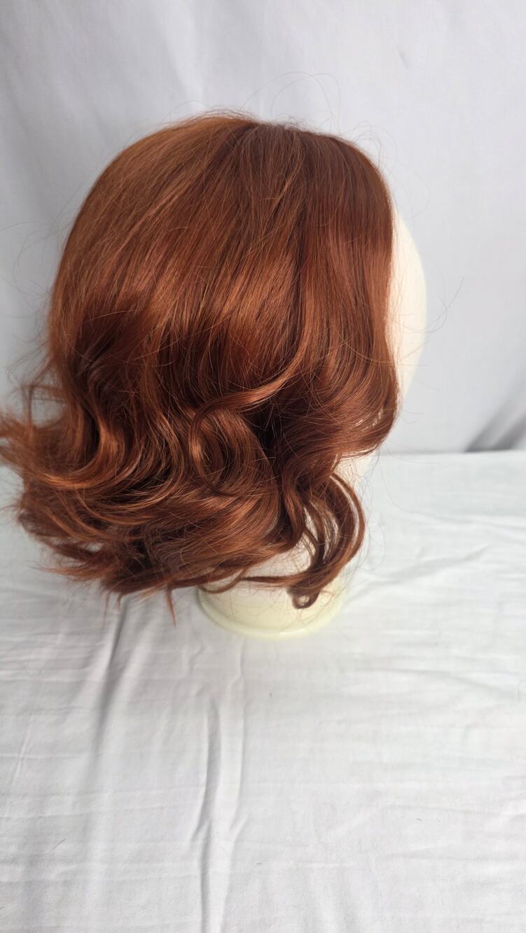 Copper Red Wavy Lace Front Wig 14" Short Bob -Preowned